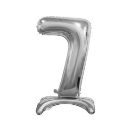 Balon gumowy Beauty&Charm cyfra stojąca srebrna srebrny Godan (BC-ASS7)