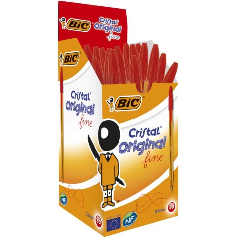 Długopis CRISTAL FINE CZERWONY wkład czerwony 0,7mm Bic (872720)
