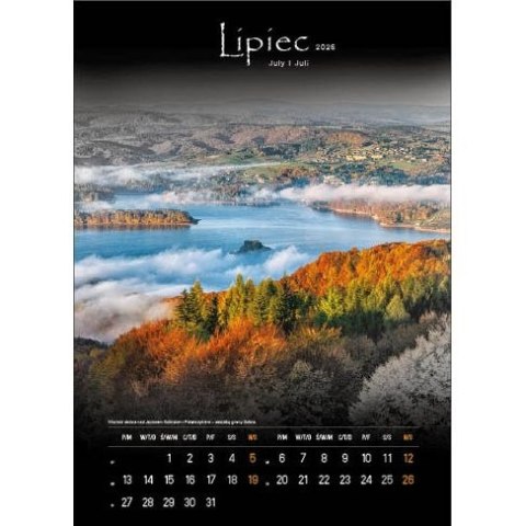 Kalendarz ścienny TAJEMNICZE BIESZCZADY WIELOPLANSZOWY 330mm x 500mm Jotan (WP127)