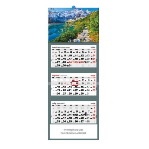 Kalendarz ścienny TATRY trójdzielne A3+ Jotan (T44)