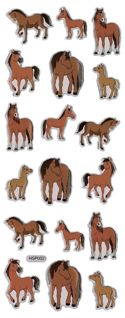 Naklejka (nalepka) Craft-Fun Series wypukła miękka konie kreskówkowe Titanum (HSP02)