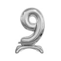 Balon gumowy Beauty&Charm cyfra stojąca srebrna Srebrny Godan (BC-ASS9)