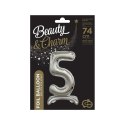 Balon gumowy Beauty&Charm cyfra stojąca srebrna srebrna 30cal Godan (BC-ASS5)