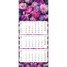 Kalendarz ścienny EKONOMICZNY KWIATY kalendarz trójdzielny 680mm x 295mm Wydawnictwo Wokół Nas (KS 045)