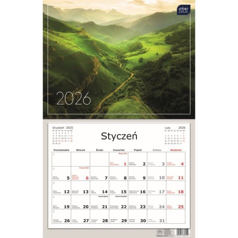 Kalendarz ścienny jednodzielny 320mm x 500mm Interdruk (widoki)