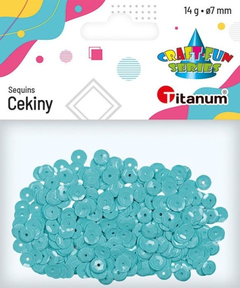 Cekiny Craft-Fun Series okrągłe 7mm lazurowy 14g Titanum