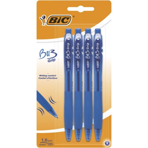 Długopis 3BU GRIP wkład niebieski 0,32mm Bic (922577)