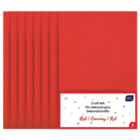 Filc kolor: czerwony 10 ark. Interdruk (IFILDEKCZE)