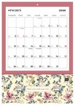 Kalendarz ścienny BLOSSOM 280mm x 400mm Interdruk (z kieszenią)