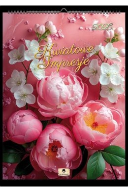 Kalendarz ścienny NA SPIRALI KWIATOWE IMPRESJE A4 Pan Kalendarzyk (KS A4 V.2)