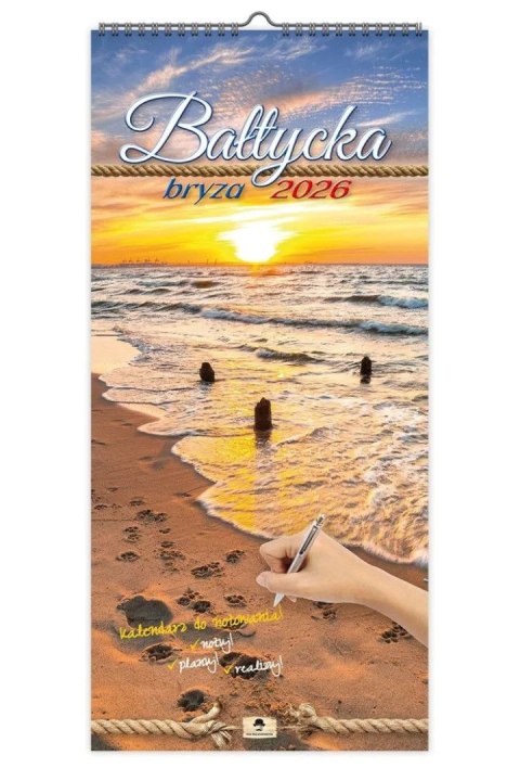 Kalendarz ścienny PASKOWY SZEROKI BAŁTYCKA BRYZA 220mm x 470mm Pan Kalendarzyk (KPS V.4)