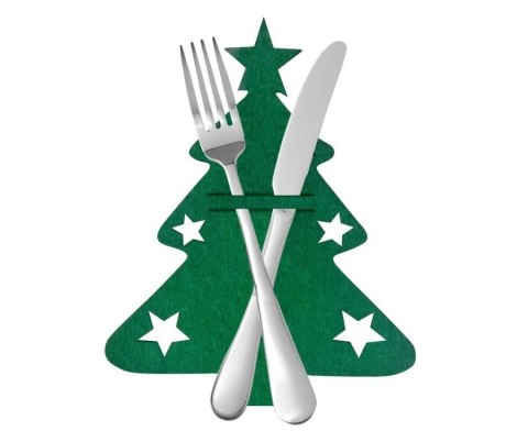 Ozdoba świąteczna Etui na sztućce Choinka 4szt. Godan (NW-ETCH)