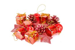 Ozdoba świąteczna Komplet ozdób choinkowych (16 szt.) czerwonych Arpex (BN6349CZE-1851)