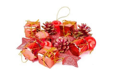 Ozdoba świąteczna Komplet ozdób choinkowych (16 szt.) czerwonych Arpex (BN6349CZE-1851)