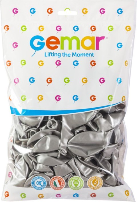 Balon gumowy metalizowany srebrna 300mm 12cal (GM110/sr/38)