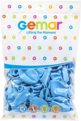Balon gumowy pastelowy 100 szt niebieski 12cal Godan (G110/72)
