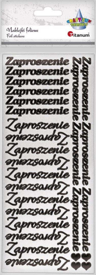 Naklejka (nalepka) Craft-Fun Series napis „Zaproszenie" czarny Titanum