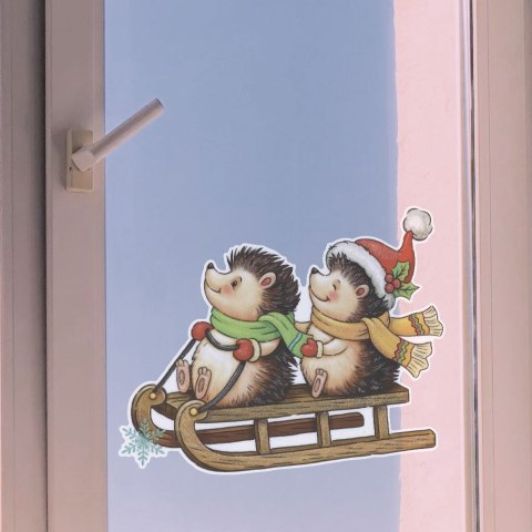 Ozdoba świąteczna Craf-Fun Series dekoracje elektrostatyczne XMAS jeże Titanum (DIY-XM(593))