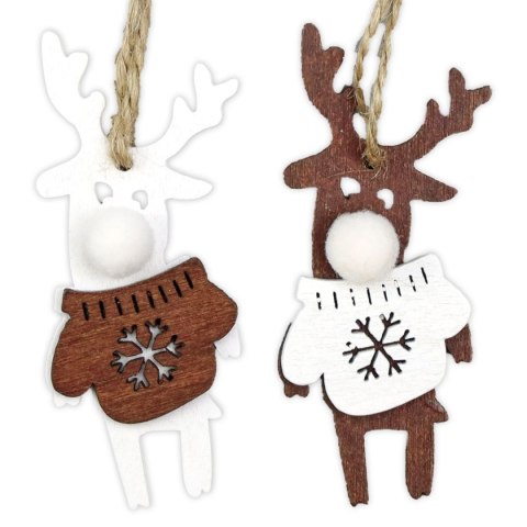 Ozdoba świąteczna Craft-Fun Series zawieszki renifery w sweterkach Titanum (DIY-XM(585))