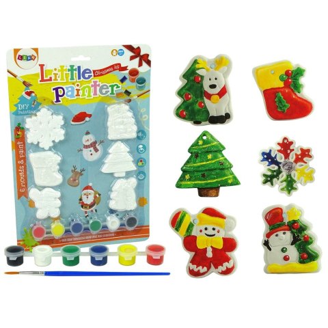 Zestaw kreatywny dla dzieci Odlewy Gipsowe Do Malowania Farby Święta Choinka Bałwan Lean (9462)