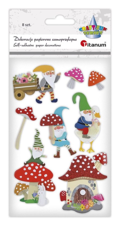 Naklejka (nalepka) Craft-Fun Series dekoracje samoprzylepne - krasnale, muchomorki Titanum (23XQ1207-15)
