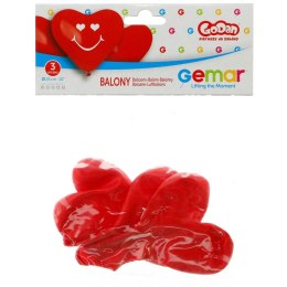 Balon kształty serca PREMIUM SERCA czerwony 3 szt Godan (GB/PG30)