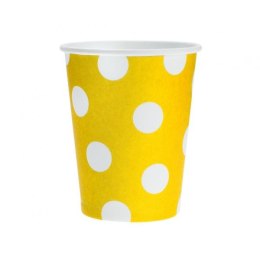 Kubek jednorazowy żółty w groszki 6 szt. papier 270ml Godan (PF-KGZO)