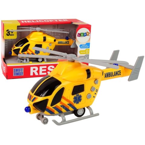 Helikopter Ratunkowy Ambulans Żółty Dźwięk Światła Śmigła Lean (13612)