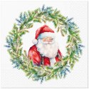 Serwetki Lunch BN Joyful Claus Circle mix nadruk bibuła [mm:] 330x330 Paw (SDL240100)