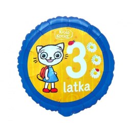 Balon foliowy 3 latka , Kicia Kocia 18cal Godan (FG-OKK3)