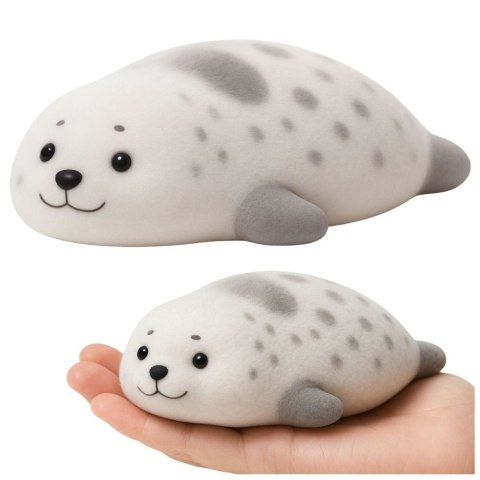 Gniotek Silikonowy Foka Z Sierścią Miękka Do Ugniatania Szara 12 cm Best Way (27274)
