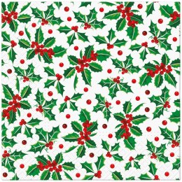 Serwetki Lunch BN Holly Pattern mix nadruk bibuła [mm:] 330x330 Paw (SDL238800)