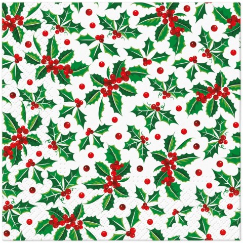 Serwetki Lunch BN Holly Pattern mix nadruk bibuła [mm:] 330x330 Paw (SDL238800)