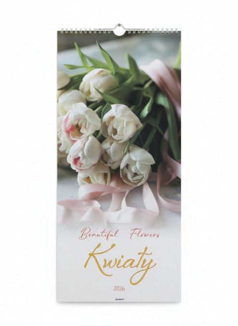 Kalendarz ścienny KWIATY wieloplanszowy paskowy 220mm x 490mm Avanti (KPD-1)