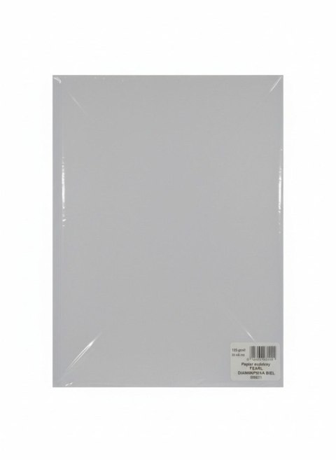 Papier ozdobny (wizytówkowy) A4 pearl siamentowa biel biały 135g Galeria Papieru (206211)