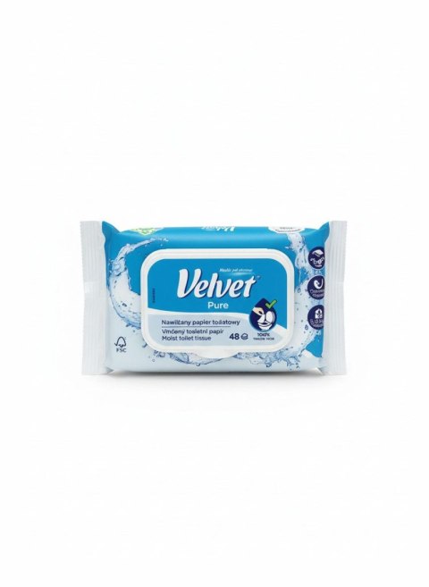 Papier toaletowy nawilżany pure kolor: biały 48 szt Velvet