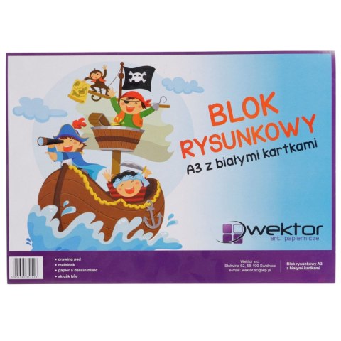 Blok rysunkowy A3 biały 80g 20k [mm:] 297x420 Wektor
