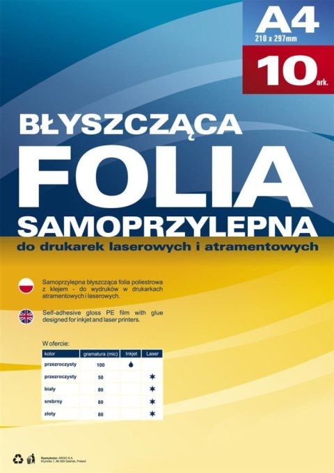 Folia samoprzylepna Argo A4 przezroczysty [mm:] 210x297 (434020)