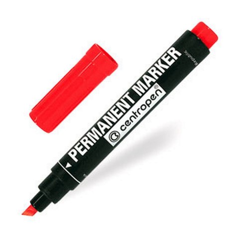 Marker permanentny wkład czerwony 2,0-5,0mm ścięta końcówka Centropen (8576)