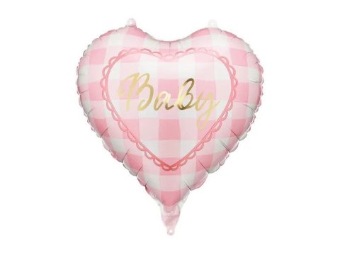 Balon foliowy Baby serce róż 14cal Partydeco (FB352)