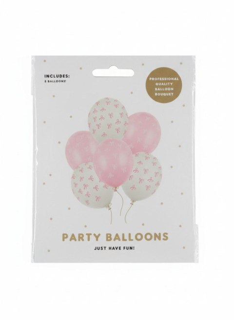 Balon gumowy Kokardki różowy 300mm Partydeco (SB14P-340-000-6)