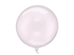 Balon gumowy Kula, 40cm, transparentny róż transparentny 400mm Partydeco (ORB16-1-081)