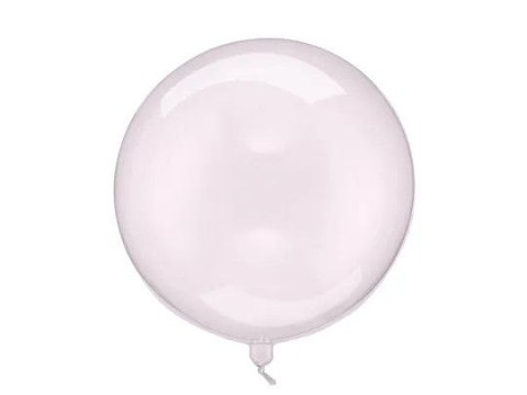 Balon gumowy Kula, 40cm, transparentny róż transparentny 400mm Partydeco (ORB16-1-081)