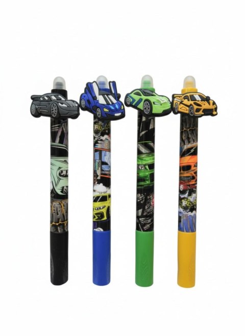 Długopis wymazywalny CARS 450010-U wkład niebieski 0,5mm Cresco (Z GUMKĄ)