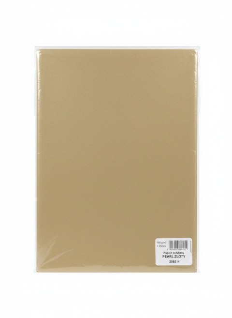 Papier ozdobny (wizytówkowy) A4 pearl złoty 135g Galeria Papieru (206214)