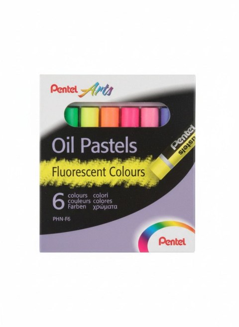 Pastele olejne 6kol fluorescencyjne 840010402490 6 kol. Pentel (PHN-F6)