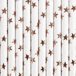 Słomka papierowe, jasne różowe złoto, 19.5cm 10 szt Partydeco (SPP5M-019RJ)