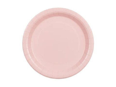 Talerz jednorazowy jasny różowy papier śr. 230mm 6 szt Partydeco (TPP102-081S)