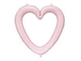 Balon foliowy Serce ramka, 86x83.5 cm,jasny różowy Partydeco (FB207P-081J)