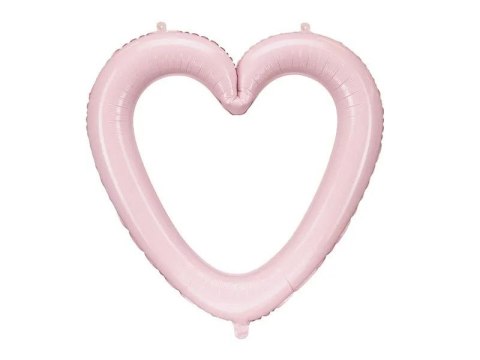 Balon foliowy Serce ramka, 86x83.5 cm,jasny różowy Partydeco (FB207P-081J)